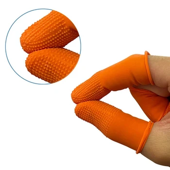 100 kozarcev Gume Anti-Slip Prst Posteljice Orange za Enkratno uporabo Zaščitna Prst Posteljice Za Elektronske, Popravila Trajno Enostaven Za Uporabo