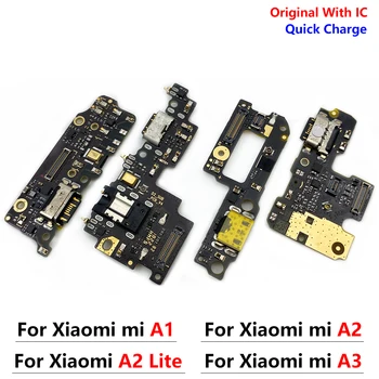 100% Prvotne Novo Polnjenje prek kabla USB Odbor S Polno IC Za Xiaomi Mi A1 polnilni Priključek, USB vhod Deli Za Xiaomi Mi A2 Lite Mi A3