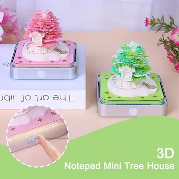 2024 Koledar Izletov Z LED Luči 3D Art Papir Beležnica Romantično Češnjev Cvet Drevo Ustvarjalne Kiparstvo Božično Darilo za Rojstni dan