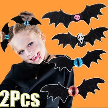 2pcs Hudič Lobanje Lase Posnetek Bat Wings Lasnice Halloween Party Kota Strani Ostra za Ženske Y2k Lolita Headdress Dodatki za Lase