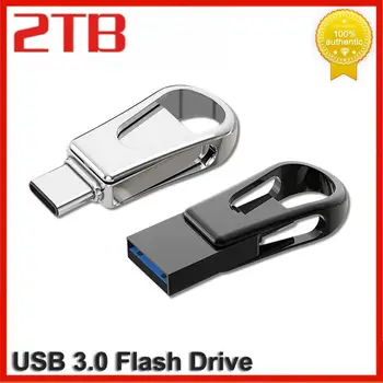 2TB USB Flash Drive Kovinsko Pero Disk 128GB USB Ključek 1TB 512GB 256GB Nepremočljiva USB za Visoke Hitrosti PenDrive Za PC