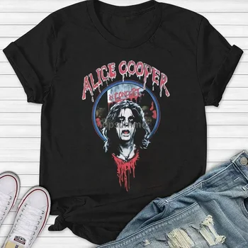 Alice Cooper Voditelji Bodo Roll 2016 Tour V. I. P. Black T Shirt Novo Merch Alice Cooper 1989 T Shir