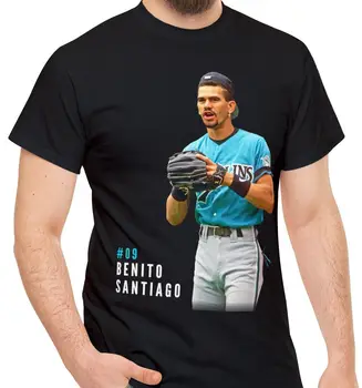 Benito Santiago Marlins 90 Baseball Moških Sin, Oče, Fant T Shirt Tee S M L XL dolgimi rokavi