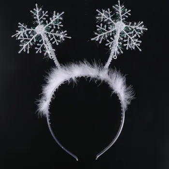 Božič Glavo Snowflower Rogovja Hairhoop Otrok, Odraslih Srčkan Pokrivala Jelenov Božič Okraski Stranka Prop