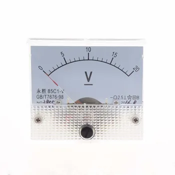 DC 0~20V 85C1-V Razred 2.5 Voltmeter Analogni Volt Plošči Merilnik