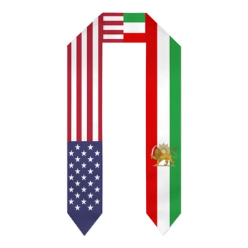 Diplomi Krila Iran Persia Sonce Lev & ZDA zda Zastavo Ukradel Šali Podiplomski Obloge Scraf Mednarodnih Študentskih Ponos Darilo