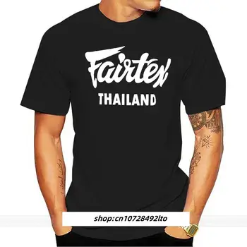 Fairtex Tajska T-Shirt Črna Priložnostne Muay Thai Kickboxing Krog Vratu, Ohlapno Graphic Tee Velikost S-3xl