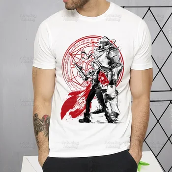 Fullmetal Tanki T Shirt Harajuku Alphonse Elric TShirts Kratek Rokav Moda Priložnostne Edward Elric T-Shirt Vrhovi Tees