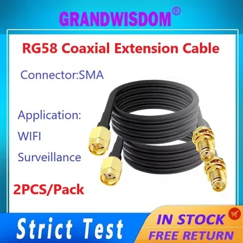 GWS 2PCS RG58 koaksialni 40 CM RF kabel SMA Moški Ženski RP SMA Kabel Podaljšek dvojno plast zaslona za WIFI nadzor Usmerjevalnik
