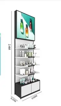 Lepota policah kozmetika zaslona kabinet z lučmi, kozmetični salon izdelki zaslon omarico