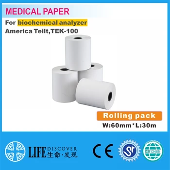 Medicinsko termalni papir za tiskanje 60 mm*30 m Za biokemijski analizator št stanja Ameriki Teilt,SINGLE-100 5rolling pack