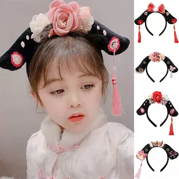 Moda Kitajski Slog Lase Hoop Srčkan Hairband Otrok Princesa Pribor Za Lase Noč Čarovnic, Božič Stranka Dekor Tassel Glavo