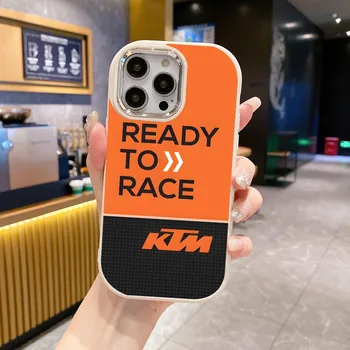 Motorno kolo KTM Racing Mousepad Za IPhone 15 11 12 13 14 Pro Max Plating Fotoaparat Ovalne Mehki Silikonski Zgostitev Candy Barve