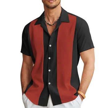 Moška majica poletje T-shirt športna majica črna in rdeča slim fit ulica dnevnih tiskanih oblačila, modno in udobno XS-5XL