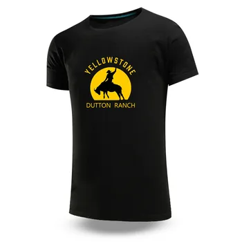 Moške Novo Poletno Vroče Prodaje Film Yellowstone Dutton Ranch Natisni T-Majice Priložnostne O-Vratu, Kratka Sleeved Modi Tiskanje Vrhovi