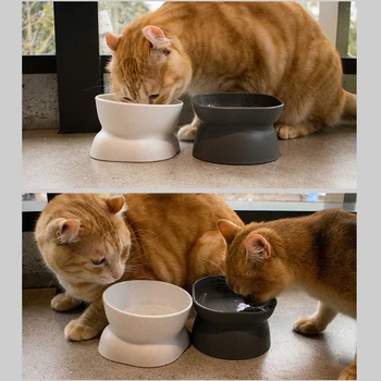 N0HB Povišana Non-Slip Pet Sklede Za Mačke in Hrana za Mačke Vode, Posodo za Mačka Skledo 2 Colo