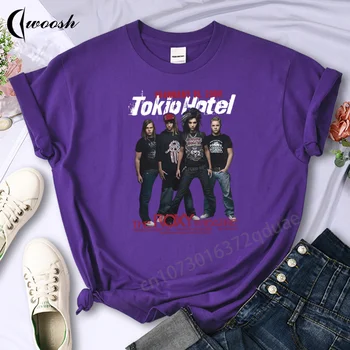 Nemčija Rock Band Tokio Hotel Po Svetu Tour Ženska Moda Priložnostne Bombaža, Kratek Rokav T Shirt Hip Hop Ljubitelje Punk Tee Vrhovi