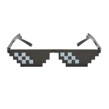 Nov Mozaik sončna Očala Ženski Moški Trik Igrača Thug Life Očala, ki se Ukvarjajo S To Očala Pixel Ženska človek Črna Mozaik Smešno Igrača