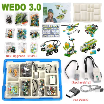 NOVO 385Pcs Opeke Deli WeDo 2.0 Robotika Gradbeništvo Stavbe, Bloki, primerni za STEBLO WeDo 3.0 Core Set Tech Izobraževalne DIY Igrače