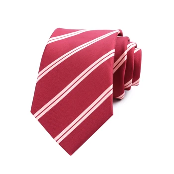 Novo 7CM Mens Kravatni Svetlo Rdeče Trakove Ascot Vezi Za Človeka Poliester Svile Cravat Poroko Poslovne Stranke Corbatas Par Hombre