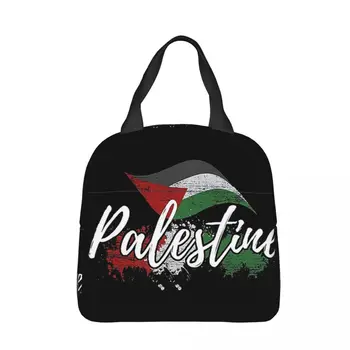 Palestina Zastavo Izolirana Kosilo Vrečke Hladilnik Vrečko Kosilo Posoda Velika Tote Kosilo Polje Hrane Torbice Dela Potovanja