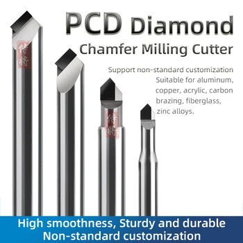 PCD Diamond Chamfer Rezkanje Rezalnik za 90 Stopinj Orodje za Obdelavo Novega Gradiva CNC Karbida Grezilo Graviranje Bitov Usmerjevalnik Bit
