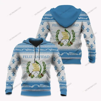 Prilagodite Gvatemala Simbol Božiča Unisex Hoodies Svoboden Vrhovi Sweatshirts Zimsko Športna Oblačila Prevelik Ulične