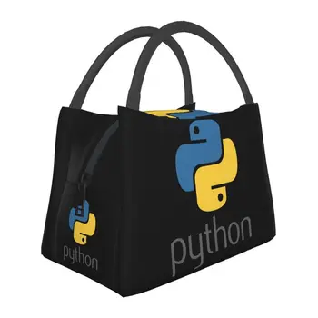Programer Python Simbol Toplotno Izolirana Kosilo Vrečko Programiranje Coder Prenosni Kosilo Posoda za Office na Prostem Obrok Hrane Polje