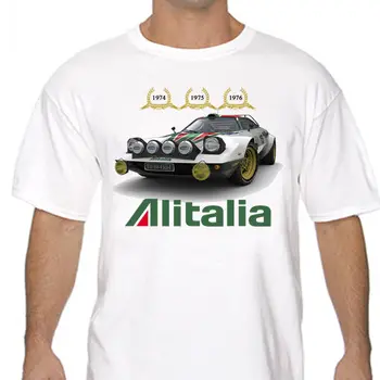 Rally Racing Lancia Stratos HF Skupina 4 Alitalia Majica Bel ali Siv WRC