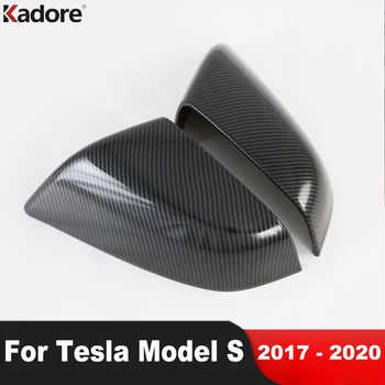 Rearview Mirror Kritje Trim Za Tesla Model S 2017 2018 2019 2020 Ogljikovih Vlaken Strani Stranska Ogledala Skp Zajema Avto Dodatki