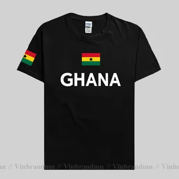 Republika Gana Ganski Moške majice s kratkimi rokavi Nov Modni Jersey Narod Ekipa 100% Bombaža T-shirt Oblačila Tees Državi Športne GHA GH