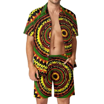 Spirala Tie Dye Majica Določa 3D Tiskanja Moških Priložnostne Moda Kratke Rokave Srajce Prevelik Plaža Hlače Hawaiian Obleke Poletje Obleko