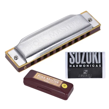Suzuki 1072-C Folkmaster Standard 10-Luknjo, Diatonična Harmonika, Tipko C 20 Ton za Začetnike Študent