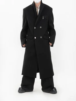 Temno avantgardni Slog Obleke Deconstructed Oblazinjeni Ramenski Volne Površniki Priložnostne Dolgo čez kolena Jarek Coats