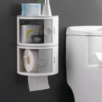 Toaletni Papir Držalo, Stojalo Nepremočljiva Wall-Mounted Večnamensko Kopalnica Papir Roll Polje Kozmetični Shranjevanje Kopalnici Dodatek