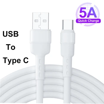 USB Tip C 5A Super hitri Polnilnik Tekoče Silikona Podatkovni Kabel Za Apple iPhone Redmi Xiaomi Samsung Huawei Žice Hitro Polnjenje
