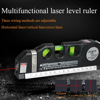 Večfunkcijska Laserska Libela Vladar Horizontalna In Vertikalna Križ Linijski Laser Z 2,5 M Standardni Ukrep Trak Merilni Instrument