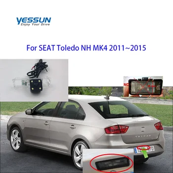 Yessun CCD Pogled od Zadaj Kamero Za SEAT Toledo NH MK4 2011~2015 Parkiranje Vzvratno Backup 4 LED FOTOAPARAT registrske tablice fotoaparat