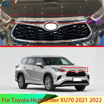 Za Toyota Highlander XU70 2021 2022 ABS Chrome Spredaj Kapuco Bonnet Grill Rešetka Odbijača za Ustnice Očesa Trim Zajema Modeliranje